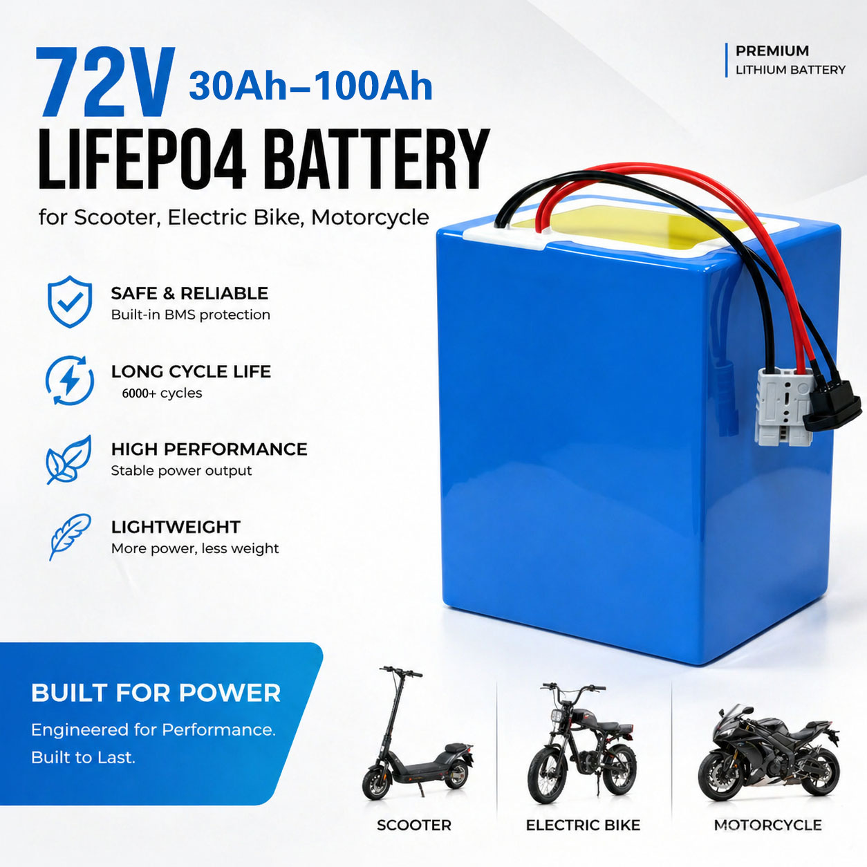 Lithium LiFePO4 72V 50Ah 60Ah  - đánh giá và giá 72V 30Ah Lifepo4 Battery Pack